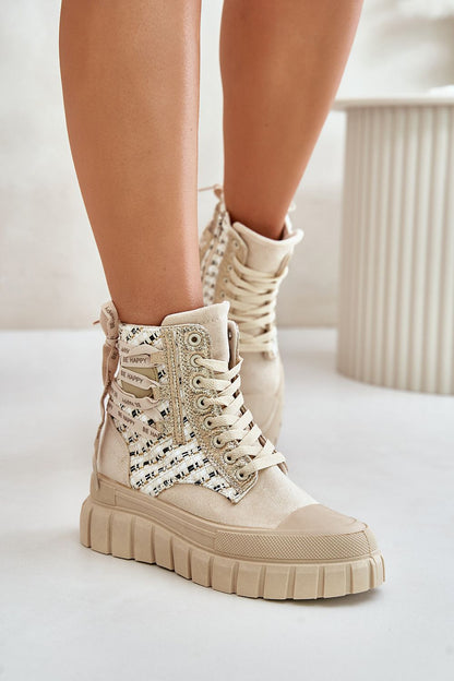 High Top Platform Sneakers with Zipper