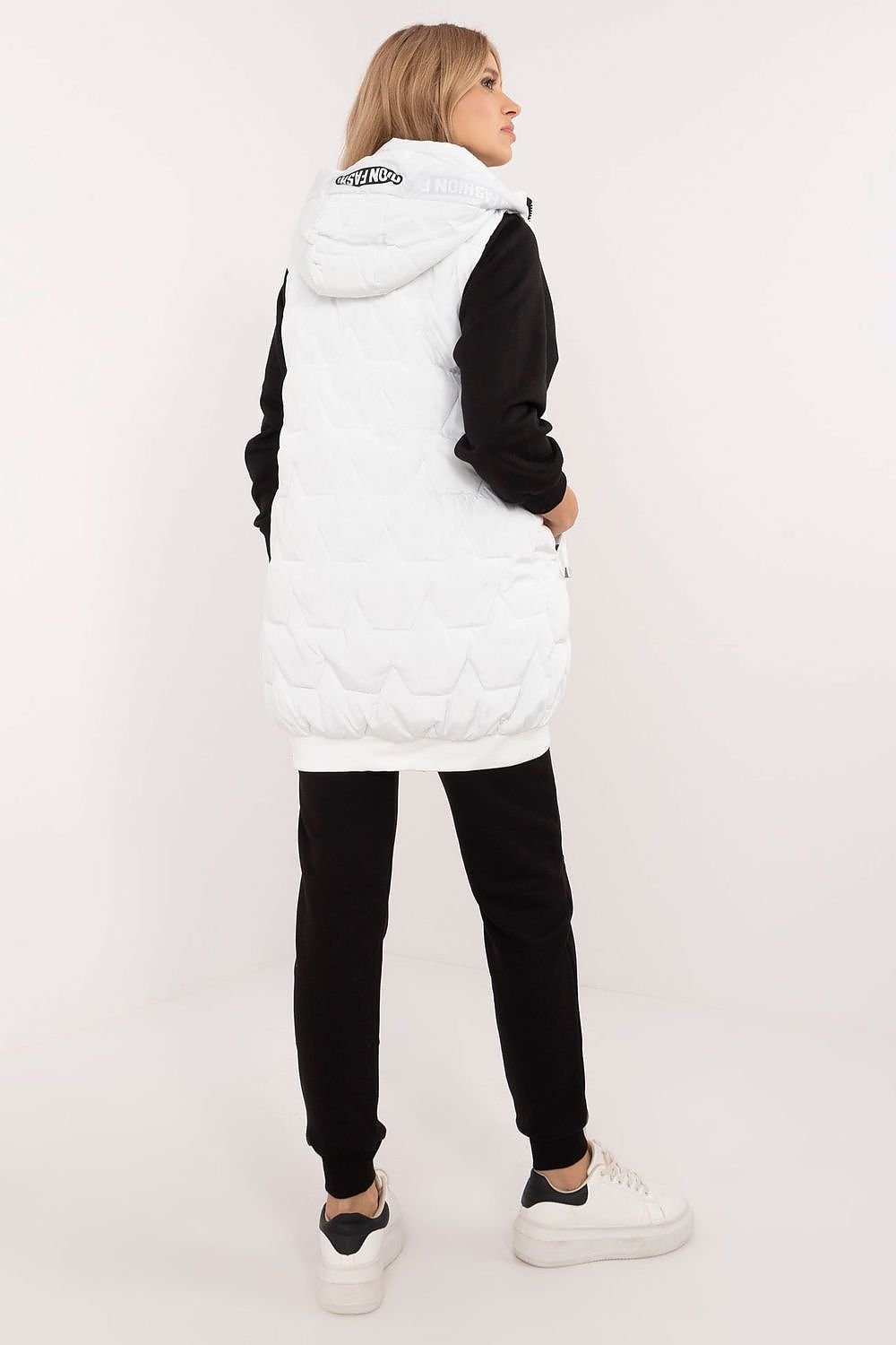 Quilted Long Zip-Up Hooded Vest