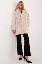 Transitional Hooded Teddy Coat in Beige