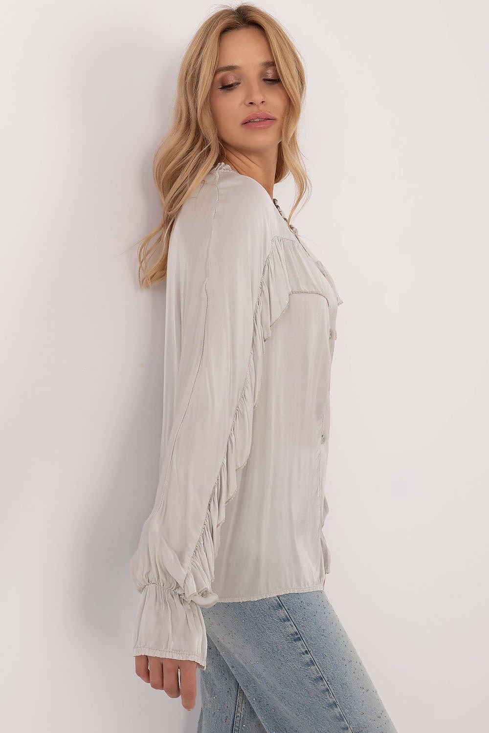 Striking Ruffle Long Sleeve Shirt