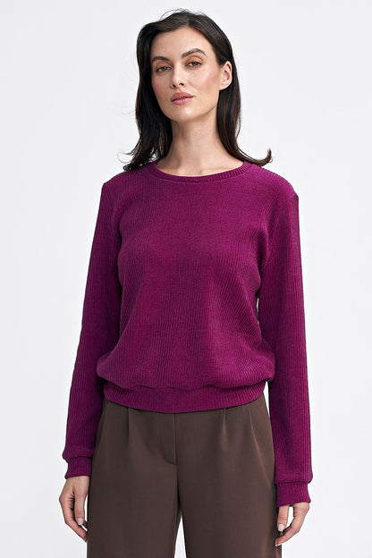 Soft Ribbed Knit Blouse