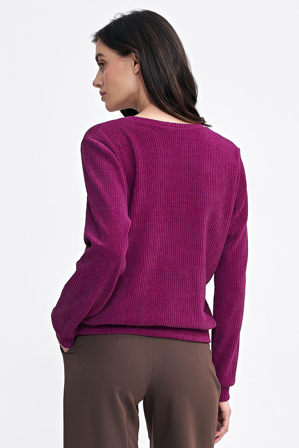 Soft Ribbed Knit Blouse