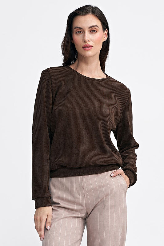 Soft Ribbed Knit Blouse