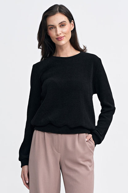 Soft Ribbed Knit Blouse