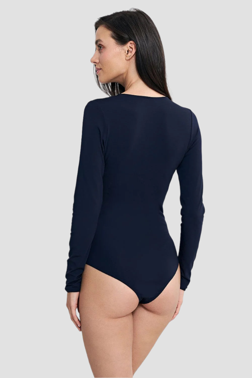 Deep V-Neck Long Sleeve Shapewear Body