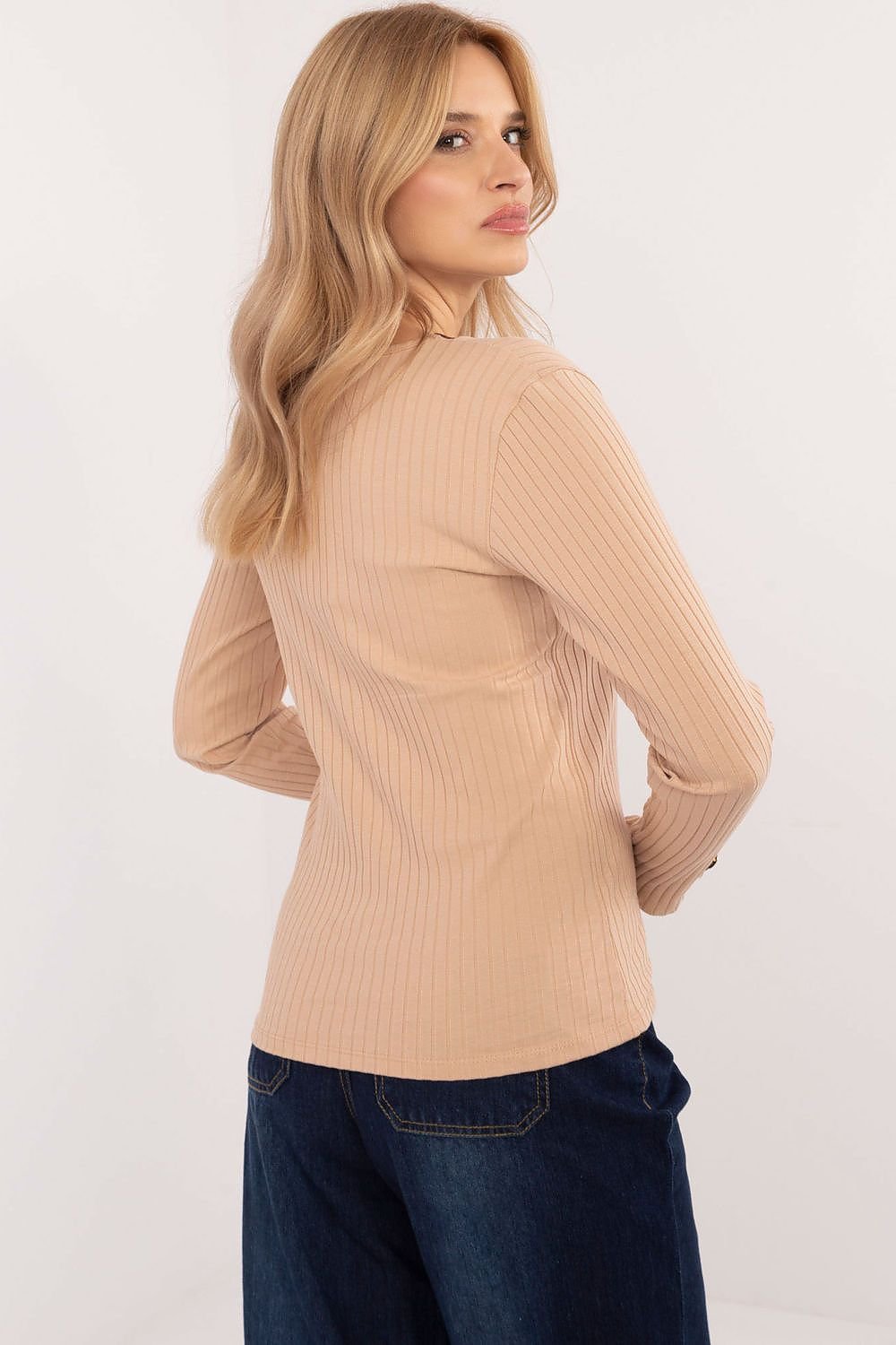 Fitted V-Neck Blouse