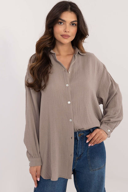 Buff Sleeves Cotton Shirt