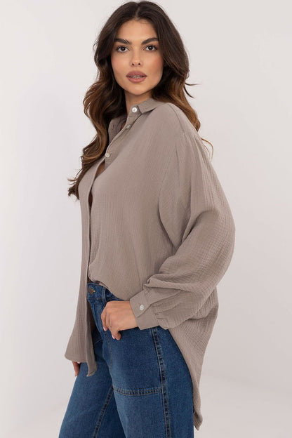 Buff Sleeves Cotton Shirt