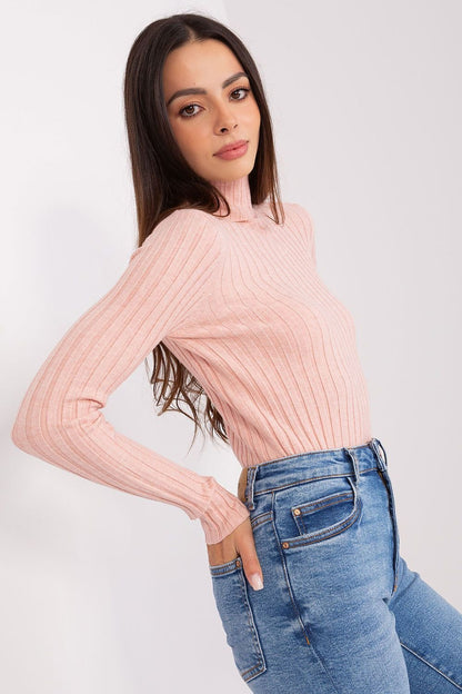 Turtleneck Sweater in Soft Pink