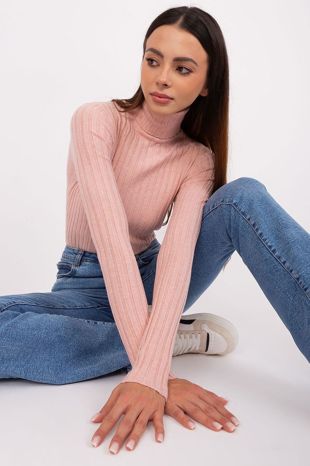 Turtleneck Sweater in Soft Pink