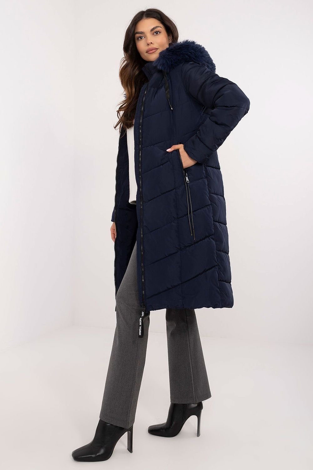 Knee Length Hooded Down Jacket