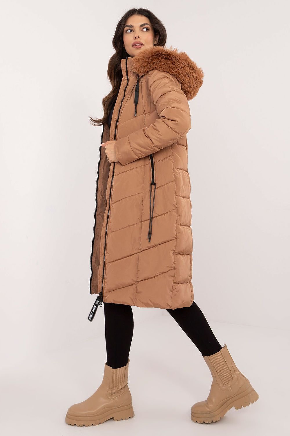 Knee Length Hooded Down Jacket