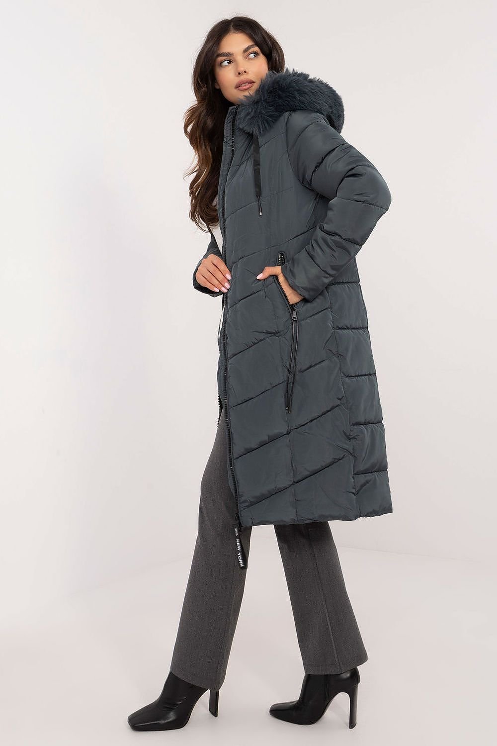Knee Length Hooded Down Jacket