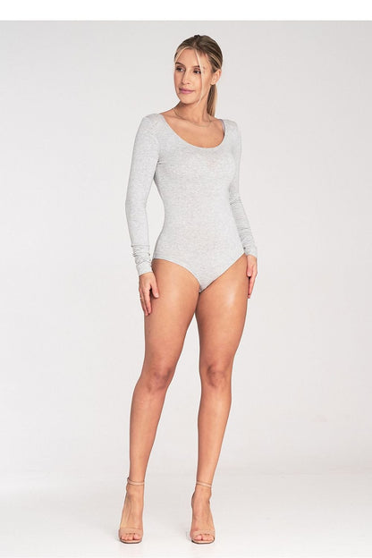 Boat Neck Long Sleeve Shapewear Body