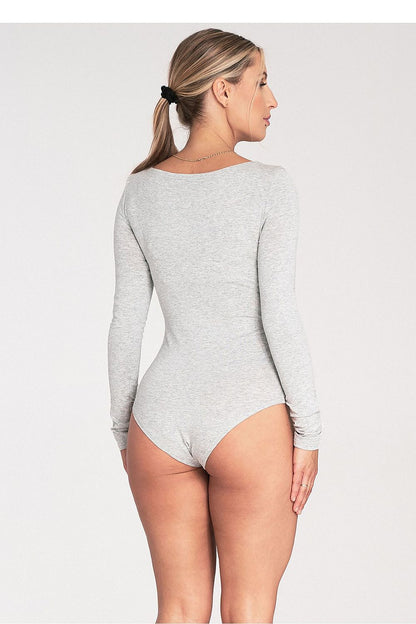 Boat Neck Long Sleeve Shapewear Body