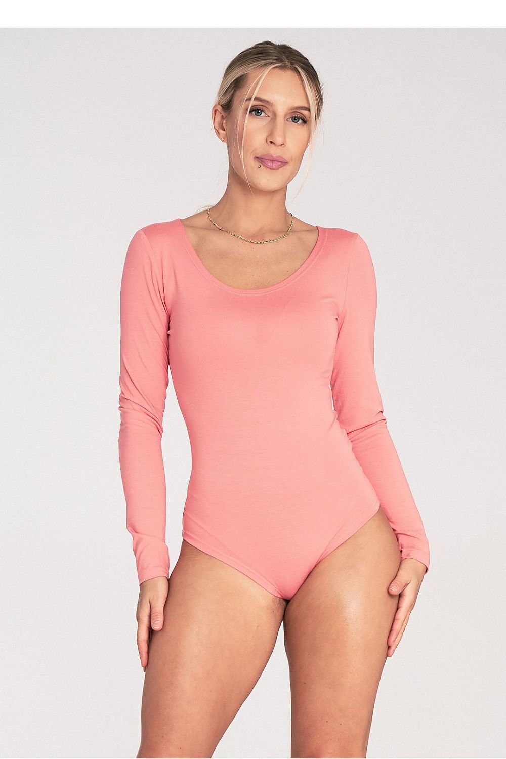 Boat Neck Long Sleeve Shapewear Body