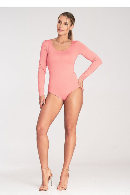 Boat Neck Long Sleeve Shapewear Body