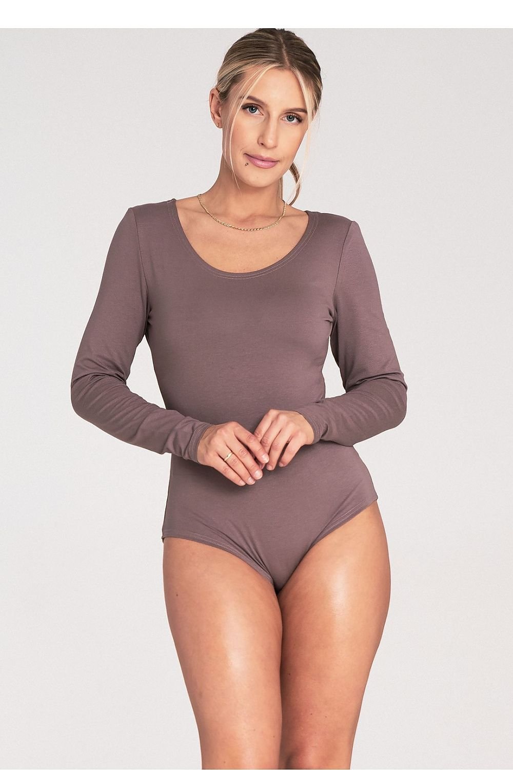 Boat Neck Long Sleeve Shapewear Body