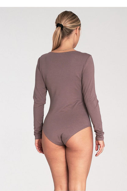 Boat Neck Long Sleeve Shapewear Body