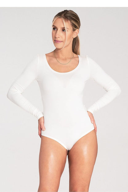 Boat Neck Long Sleeve Shapewear Body