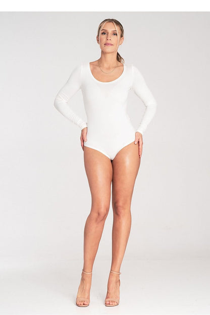 Boat Neck Long Sleeve Shapewear Body