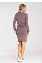 Waist Tie Long Sleeve Midi Dress
