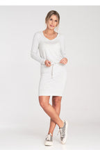 Waist Tie Long Sleeve Midi Dress