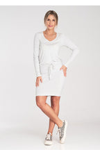 Waist Tie Long Sleeve Midi Dress
