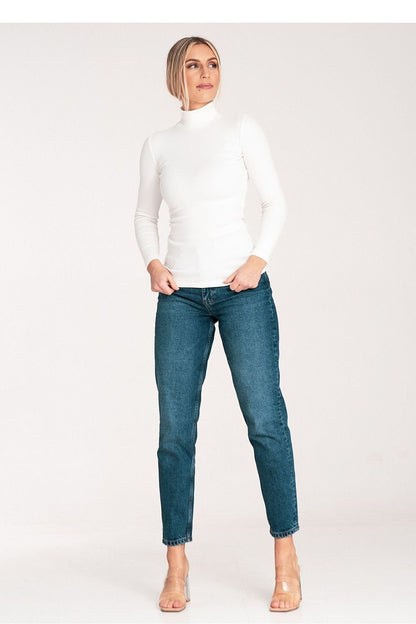 Turtleneck Long Sleeve Cotton Top