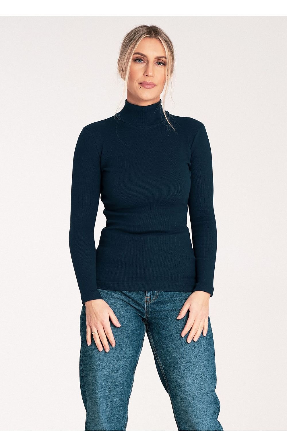 Turtleneck Long Sleeve Cotton Top