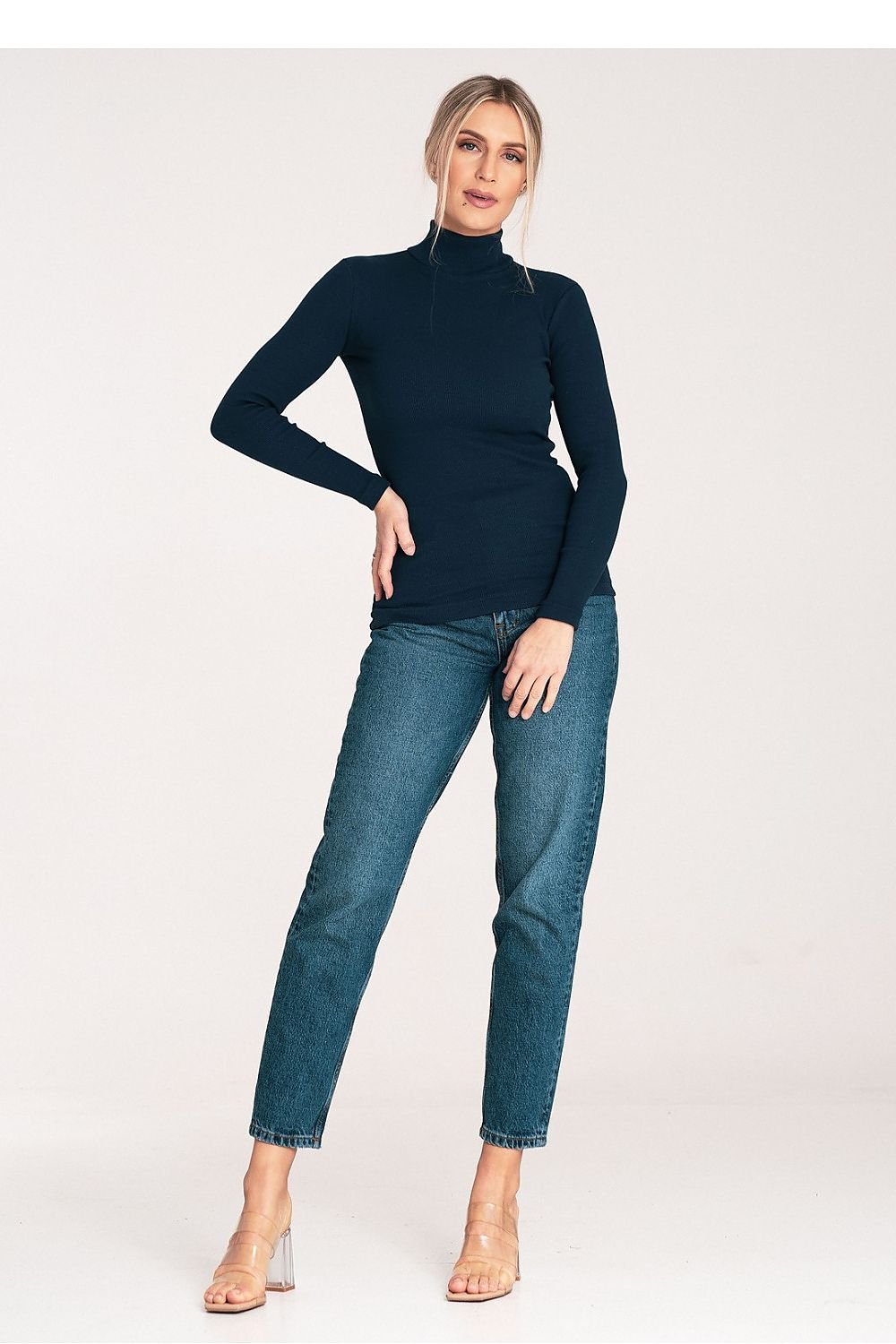 Turtleneck Long Sleeve Cotton Top