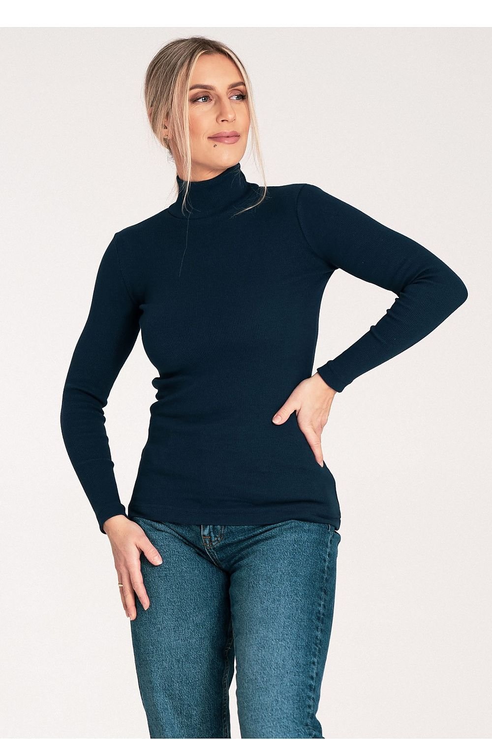 Turtleneck Long Sleeve Cotton Top