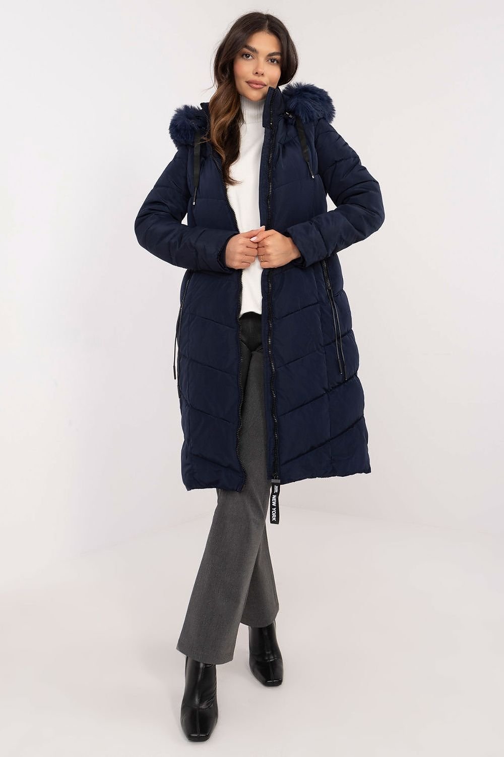 Knee Length Hooded Down Jacket