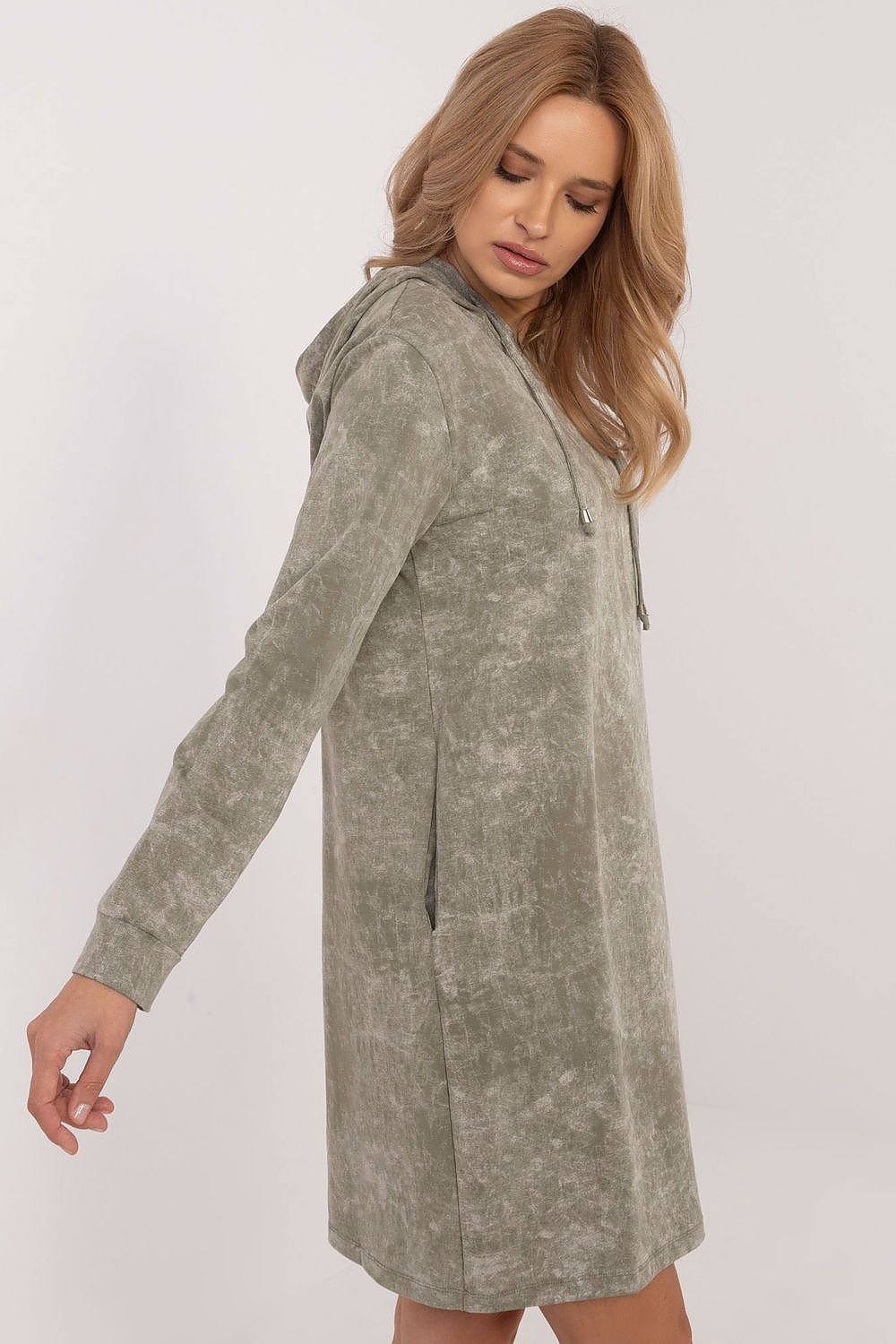 Marble Sweatshirt Hooded Dress