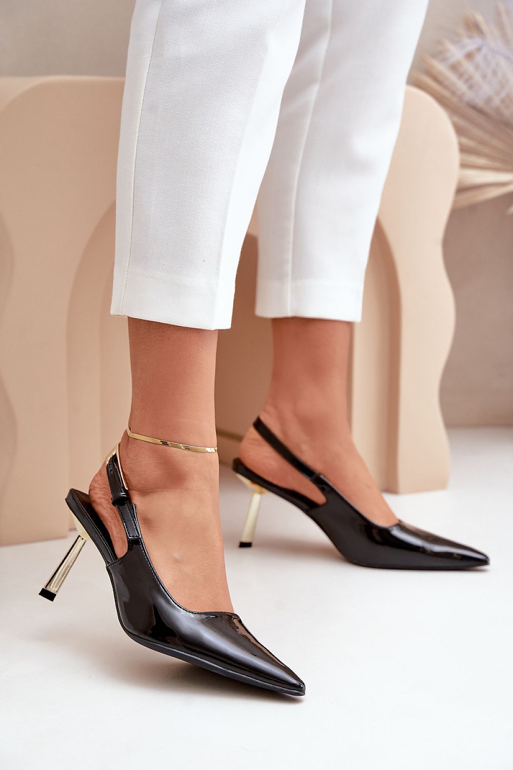 Lacquered Eco-Leather High Heels