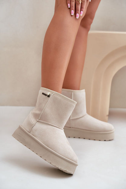 Mid Rise Slip-On Snow Boots