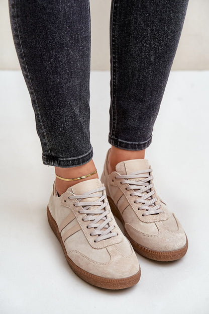 Low Top Lace-Up Suede Sneakers