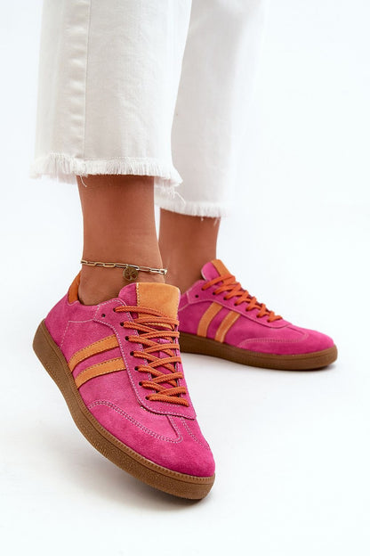 Low Top Lace-Up Suede Sneakers