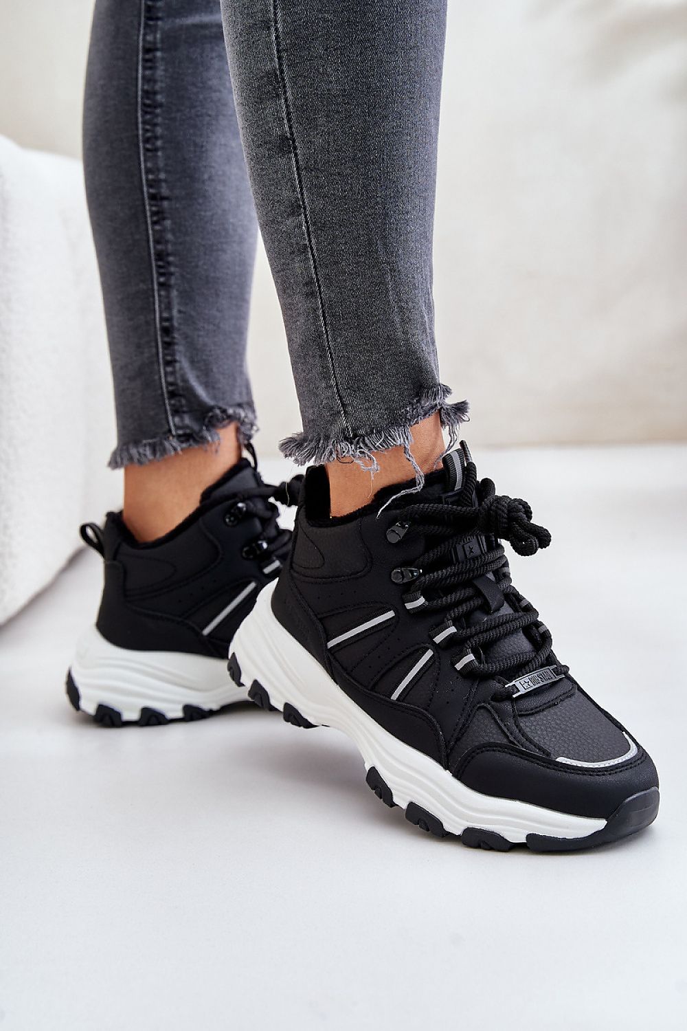 Thick Platform Lace-Up Sneakers