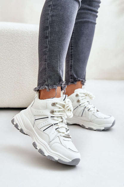 Thick Platform Lace-Up Sneakers