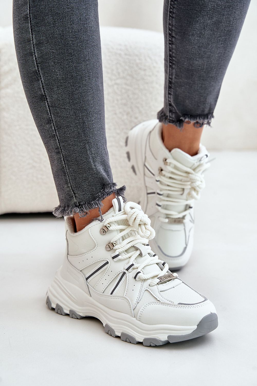 Thick Platform Lace-Up Sneakers