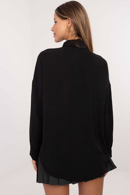 Classic Charm Elegant Long Sleeve Shirt Black