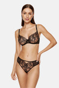 Floral Transparent Black Soft Bra