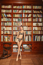 Floral Transparent Black Soft Bra