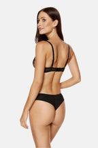 Floral Transparent Black Soft Bra