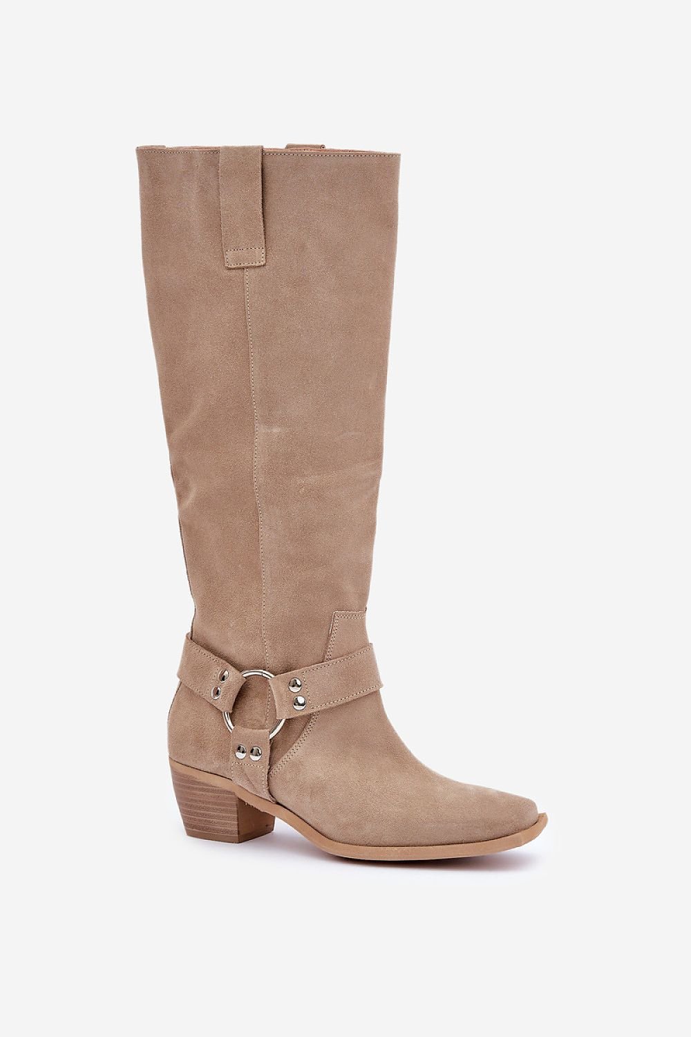 Subtle Stripes Mid Heel Boots
