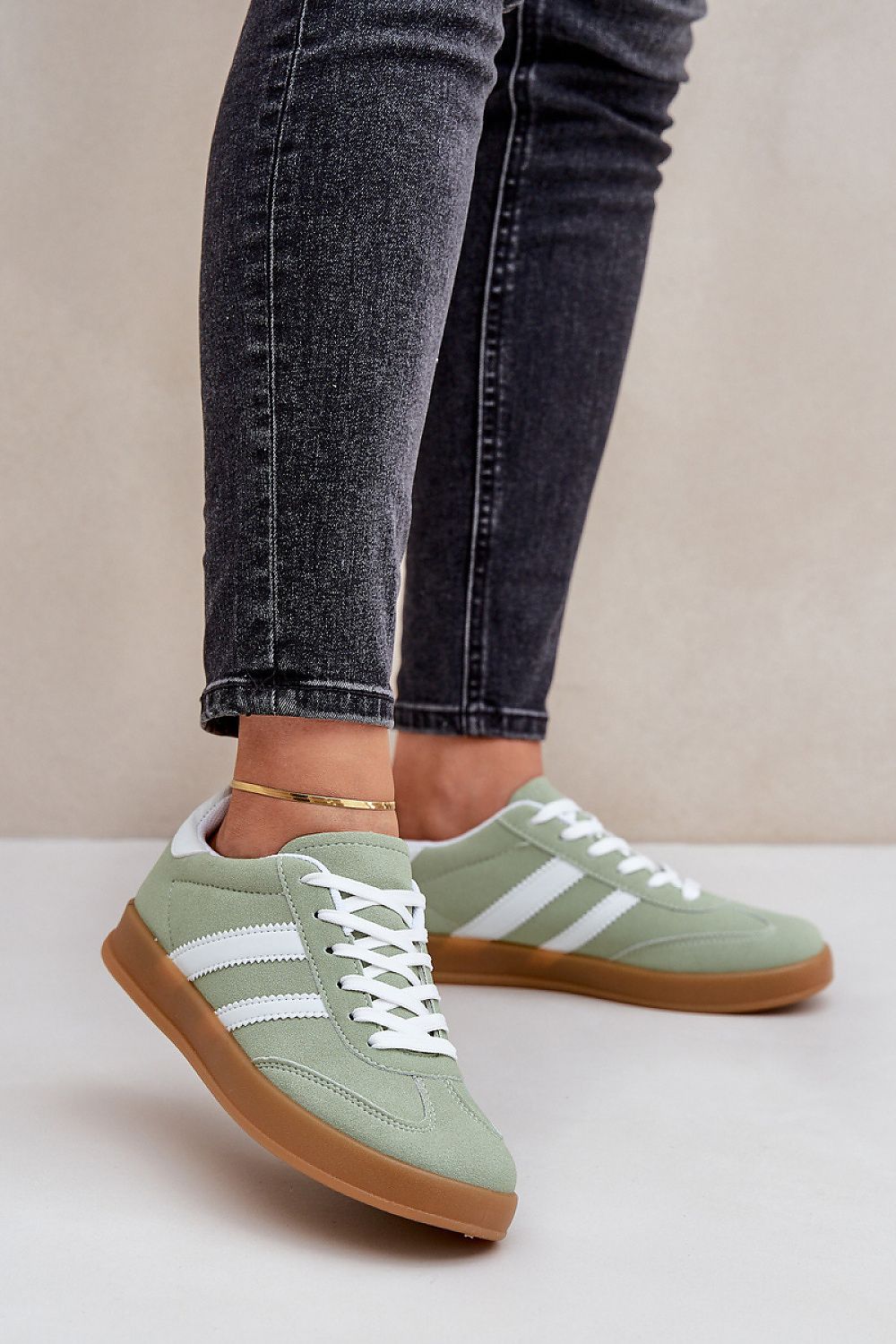 Eco-Suede Athletic Shoes Pale Green