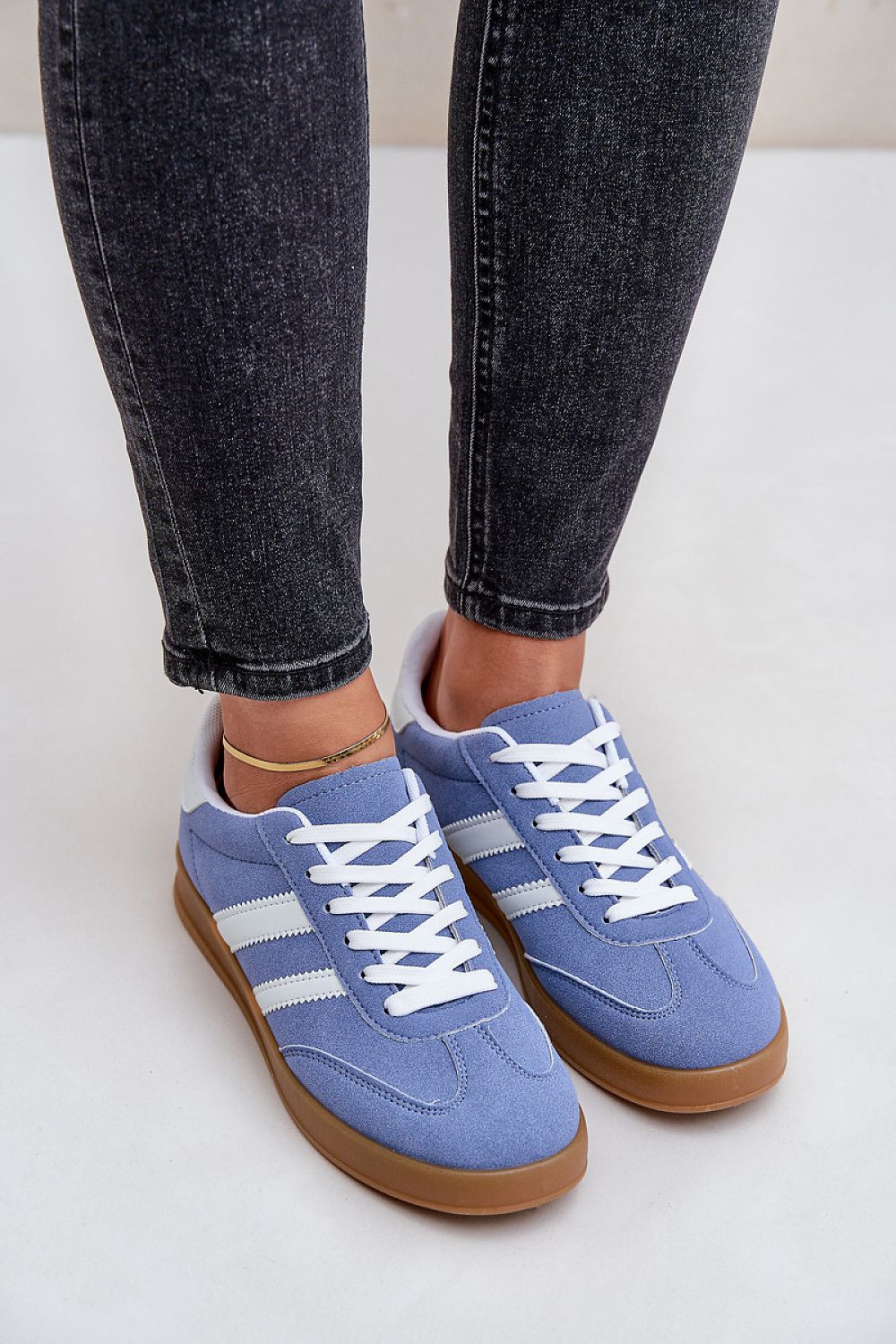 Eco-Suede Athletic Shoes Light Blue