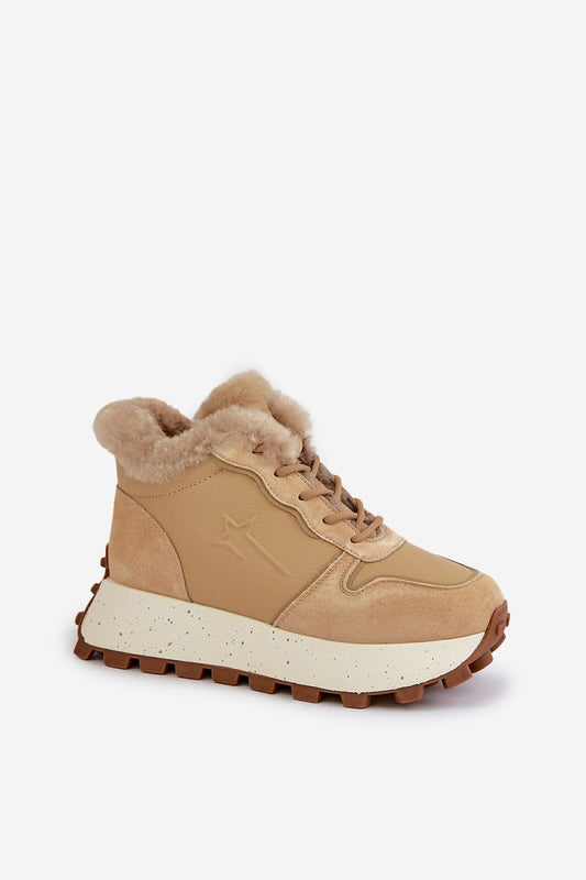 High Top Insulated Sneakers Taupe