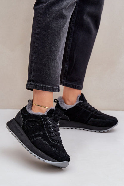 Big Star Suede Sneakers with Warmers Black